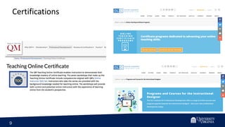 9
Certifications
 