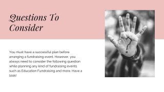 Few Important Questions To Ask While Planning A Fundraising Event