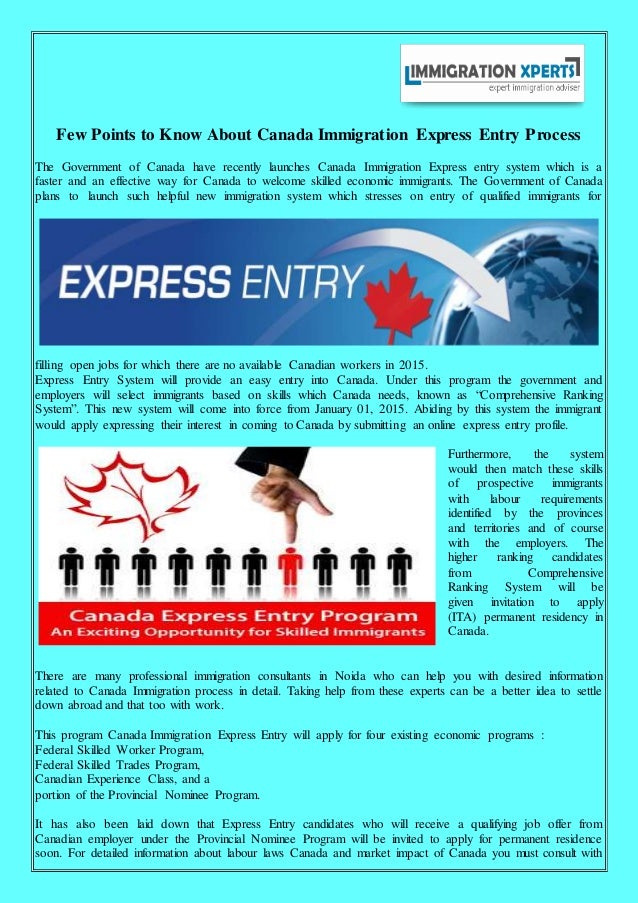 Few points to know about canada immigration express entry process