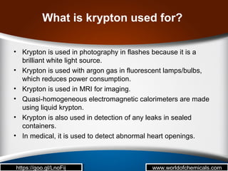 Few quick facts about krypton | PPT
