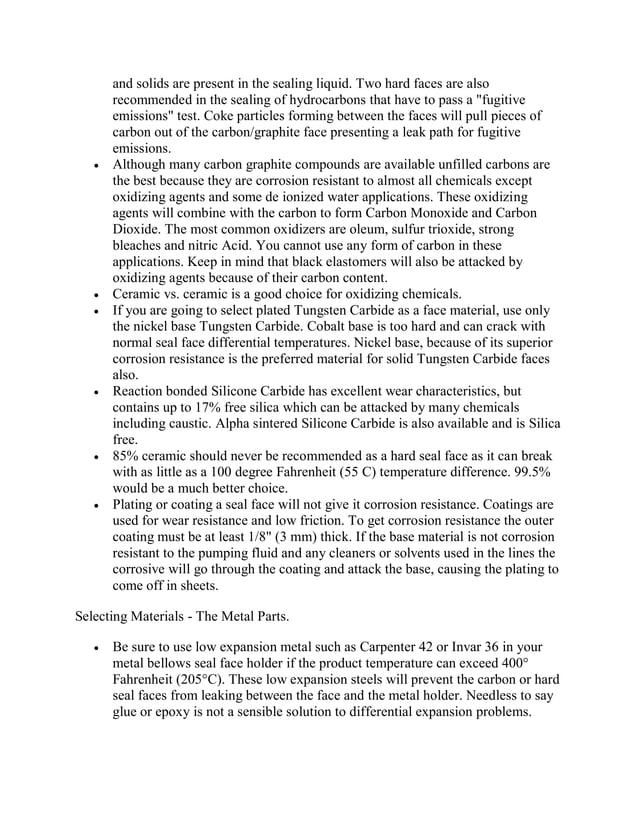 Few Thum Rule of MECHANICAL SEAL | PDF