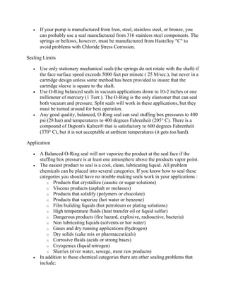 Few Thum Rule of MECHANICAL SEAL | PDF