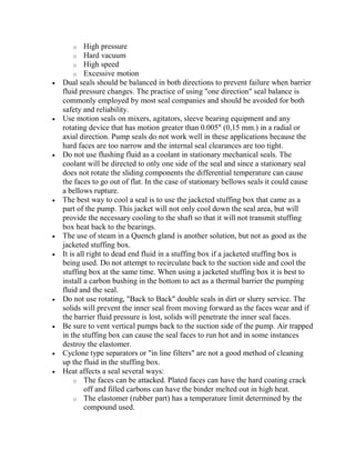Few Thum Rule of MECHANICAL SEAL | PDF image.