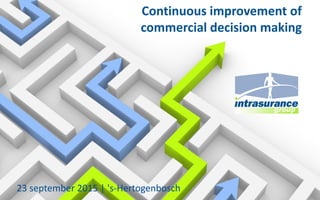 Continuous improvement of
commercial decision making
23 september 2015 | 's-Hertogenbosch
 