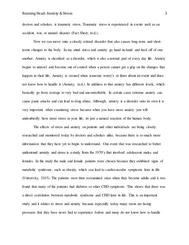 anxiety disorder research paper