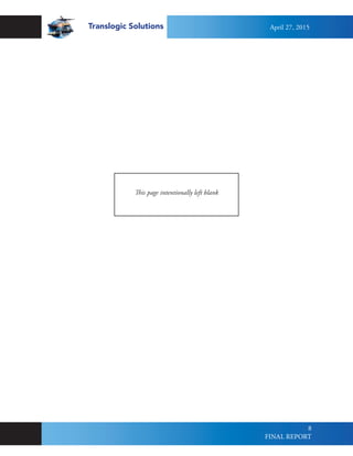 Translogic Solutions
8
This page intentionally left blank
April 27, 2015
FINAL REPORT
 