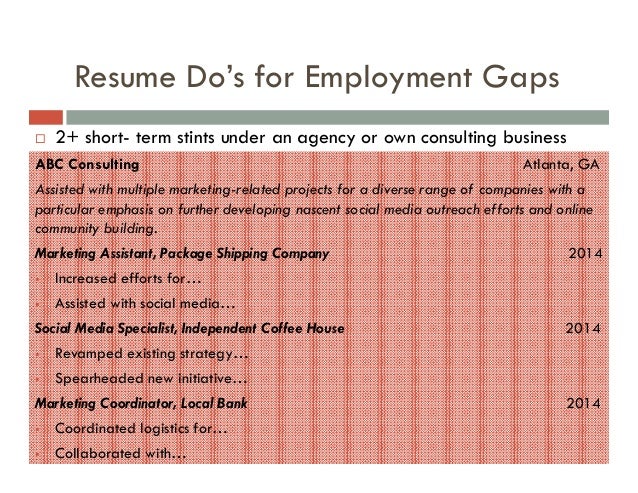 Employment Gaps On Resume Bitem