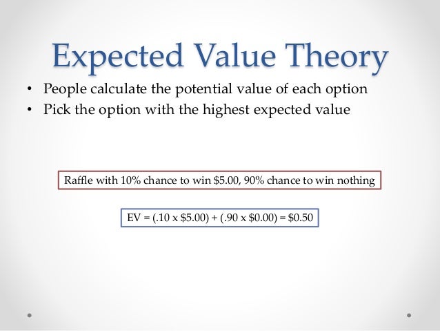 decision theory and expected value Decision-making tools and expected monetary value expected monetary value and decision tree analysis total expected monetary value 100% $81,750. decision theory and expected value Decision-making tools and expected monetary value expected monetary value and decision tree analysis total expected monetary value 100% $81,750.