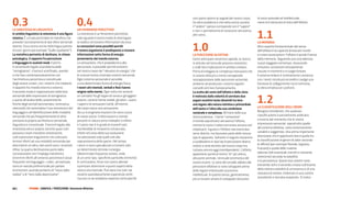 0.3                                                   0.4
                                                                                                             non siamo attenti ai segnali del nostro corpo.      di vista razionale ed intellettuale,
                                                                                                             Un altro problema è che nella nostra società        meno lo è dal punto di vista dell’olfatto.
                                                                                                             il “vedere” spesso corrisponde con il “sapere”


                                                                                                                                                                 1.1
la SIneSteSIa In lInguIStIca                          un Fenomeno PercettIVo                                 e non ci permettiamo di conoscere attraverso
In ambito linguistico la sinestesia è una figura      La sinestesia è un fenomeno percettivo,                altri sensi.
retorica. È un tipo particolare di metafora che       cioè riguarda il nostro modo di interrogare


                                                                                                             1.0
prevede l’accostamento di due sfere sensoriali        la realtà e di ricevere informazioni da essa.                                                              la memorIa
diverse. Essa ricorre anche nella lingua parlata      le sensazioni sono possibili perché                                                                        Altro aspetto fondamentale del senso
di tutti i giorni (ad esempio “Giallo squillante”).   il nostro organismo è predisposto a ricevere                                                               dell’olfatto è la capacità di evocare ricordi
la metafora permette di declinare, in chiave          informazioni sotto forma di energia                    la PercezIone olFattIVa                             e creare associazioni: l’olfatto è quindi il senso
psicologica, il rapporto fra percezione               proveniente dal mondo esterno.                         Come anticipato nel primo capitolo, la ricerca      della memoria. Seguendo una scia odorosa
e linguaggio in svariati modi. Il primo               La sensazione, che è propedeutica alla                 si articola nel tema dei processi sinestetici       si può viaggiare nel tempo, rievocando
è certamente legato al problema delle                 percezione, è possibile perché esistono                e sulle loro implicazioni in ambito creativo.       emozioni, sensazioni ed esperienze
“somiglianze”: il tema è sconfinato, avendo           nel nostro corpo dei “rilevatori di energia” che       Prima di indagare le complesse interazioni che      vissute in momenti e in luoghi lontani.
a che fare contemporaneamente con                     le scienze hanno chiamato sistemi sensoriali.          si creano nella più o meno consapevole              Il sistema limbico è strettamente connesso
l’architettura percettiva e concettuale               Ogni sistema sensoriale è sensibile                    sovrapposizione delle percezioni sensoriali,        con i nostri ricordi più reconditi e svolge una
degli essere umani, con i sistemi che mediano         a una determinata forma di energia fisica.             andiamo ad analizzare i sistemi organici            funzione di collegamento tra la memoria,
il rapporto fra mondo interno e esterno.              I nostri atti mentali, verbali e fisici hanno          coinvolti ed il loro funzionamento.                 la sfera emotiva ed i profumi.
Il secondo modo è rappresentato dalle basi            origine nella mente. Ogni volta che avviene            la scelta dei sensi dell’olfatto e della vista


                                                                                                                                                                 1.2
sensoriali delle espressioni di somiglianza           un contatto fra gli organi di senso e gli oggetti      è motivata dalla volontà di correlare due
e punta all’analisi delle caratteristiche             esterni, come le forme visibili, gli odori, i suoni,   organi recettivi tanto dissimili tra loro:
fisiche degli stimoli (ad esempio, luminanza,         i sapori e le sensazioni tattili, all’interno          uno legato alla natura istintiva e primordiale
intensità) che sottendono l’uso sinestesico del       del corpo nasce una sensazione,                        dell’uomo e l’altro alla sua condizione             la claSSIFIcazIone DeglI oDorI
linguaggio e all’identificazione delle modalità       da cui si originano reazioni che sono causa            razionale e complessa. All’inizio della sua         Bisogna considerare, che qualsiasi
sensoriali che più frequentemente di altre            di nuove azioni. L’informazioni o stimoli              storia evolutiva, l’uomo “conosceva”                classificazione è parzialmente arbitraria
prestano la propria architettura sensoriale,          presenti in natura sono molteplici o infiniti          il mondo soprattutto attraverso l’olfatto,          e incerta dal momento che le nostre
linguistica e concettuale. Il terzo è legato alla     e l’uomo non è in grado di riceverli tutti,            mentre la vista e l’udito non erano ancora così     impressioni sensoriali, soprattutto quelle
sinestesia vera e propria: benché quasi tutti         rischierebbe di rimanerne schiacciato,                 importanti. Il gusto e l’olfatto non erano due      del sistema olfattivo, sono estremamente
possano creare metafore sinestesiche,                 infatti nel corso della sua evoluzione                 sensi distinti, ma facevano parte dello stesso      variabili e soggettive. Una prima importante
cioè espressioni linguistiche che utilizzano          ha selezionato solo quelli utili alla                  tipo di apparato. Soltanto in seguito iniziarono    distinzione che è opportuno fare è quella fra
termini riferiti ad una modalità sensoriale per       sopravvivenza della specie. Nel tempo                  a suddividersi in due tipi di percezione diversi,   la classificazione di generi di odori secondo
descriverne un’altra, ben pochi sono i sinesteti.     i sensi si sono specializzati a ricevere solo          relativi a zone distinte del nostro corpo ma        le affinità (per esempio floreale, legnoso,
Infine, la quarta declinazione parte dalla            un determinato stimolo o energia                       tuttavia ancora oggi interdipendenti. L’olfatto     fruttato) e quella delle materie
constatazione che l’impiego metaforico                (determinate frequenze sonore, onde                    appartiene quindi al nostro “io” più antico,        odorose (olii essenziali, estratti o sostanze
di termini riferiti all’universo percettivo è assai   di un certo tipo, specifiche particelle chimiche).     alla parte animale, istintuale ed emotiva del       sintetiche) secondo la volatilità
frequente nel linguaggio: i colori, ad esempio,       In conclusione, forse non siamo allenati               nostro essere. Le zone del cervello adibite alle    e la persistenza. Questi due sistemi sono
sono un veicolo preferenziale per parlare             a prestare attenzione a questi aspetti della           percezioni olfattive si sono sviluppate prima       entrambe utili e il secondo si basa sull’esame
di emozioni: quando parliamo di “rosso dalla          nostra vita mentale. Può darsi che tutti noi           delle regioni interessate ai processi               della relativa volatilità di un’essenza o di una
rabbia” o di “nero dalla depressione”.                viviamo quotidianamente esperienze simili              intellettuali. In questo senso, generalmente,       sostanza di sintesi, imbevuta in una cartina
                                                      ma non ce ne rendiamo neanche conto perché             più un essere umano è sviluppato dal punto          assorbente e lasciata evaporare. Si tratta


68 |          FF3300 | graFIca / PercezIone: Sinestesie olfattive
 