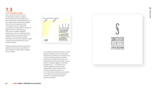 7.3




                                                                                                                         elaborato finale
Il teSt DI autoValutazIone
Il test si presenta come un esercizio
ed è destinato a coloro che vogliano
mettere alla prova la propria capacità di
desemantizzazione, cioè di allontanamento
da un significato prestabilito dell’immagine.
L’esercizio, teso al superamento dell’
“osservazione comune”, segue le fila
di un approccio di mediazione tra componenti
oggettive (nell’accezione materica)
di percezione e modalità soggettiva
di attenzione, ma non ha la pretesa di avere
validità scientifica; allo stesso modo in cui,
intendere it test di superamento dello
stereotipo come sinonimo di capacità creativa
è funzionale all’esercitazione ma non ha
carattere assoluto...

Vengono presentate al fruitore tre Strutture
uguali, che sono la base su cui definire tre
visioni relative a tre odori differenti (fragola,
menta, vaniglia).                                                   Le tre pagine contenenti le Strutture, una volta
                                                                    grattate, sprigionano l’odore di riferimento
                                                                    attivando l’input olfattivo, che stimola l’azione
                                                                    creativa sinestetica andando a stimolare
                                                                    una visione (la modalità di intervento non è
                                                                    specificata,infatti è totalmente libera: scrivere,
                                                                    incidere, sovrapporre oggetti, o solamente
                                                                    immaginare, ecc...). Il concetto è che un
                                                                    impulso soggettivo stimoli a relizzare
                                                                    collegamenti tra le parti della Struttura
                                                                    in modo automatico (in quanto non
                                                                    vi è un’idea visiva condivisa di un certo odore):
                                                                    ne consegue che la risultante definizione
                                                                    di visione sia l’immagine della propria
                                                                    percezione dell’odore



92 |          FF3300 | graFIca / PercezIone: Sinestesie olfattive
 