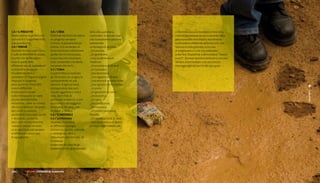 1.0 / Il Progetto                  3.0 / l’IDea                         della vita quotidiana,           L’intervista aveva la durata di un’ora circa,
Realizzazione di un libro che      Partendo dal fatto che volevo        i particolari, le piccole cose   il tempo poi poteva variare a seconda della
comunichi il Gautemala nella       un progetto semplice                 che normalmente passano          precisione dell’intervistato. Inizialmente
sua quotidianità.                  e chiaro, la quotidianità più        inosservate.                     si procedeva chiedendo della loro vita, che
2.0 / PercHè                       intima, mi è sembrato un             La tipologia di persone:         facessero nella giornata, a che ora
Facendo ricerche sulla storia      buon mezzo per comunicare            _Un’anziano                      si svegliavano e a che ora andassero
e sulle problematiche attuali,     quello che mi interessava,           _Un giardiniere                  a dormire. Dopodichè si domandava: “cosa ti
il punto che mi ha colpito         è una cosa che accomuna              _Una studentessa in              piace?”. Durante questo momento si cercava
di più è quello delle              tutti, sia bambini che adulti,       medicina                         sempre di domandare cose più precise,
differenze sociali, culturali ed   sia poveri che ricchi .              _Una bambina di 10 anni          interrogandoli sul perchè dei loro gusti.
economiche del paese.              3.1 / Il libro                       _Un Contadino
Il Guatemala oltre a               Le parti Il libro è costituito       _Una domestica
possedere 22 lingue di origine     da 18 sezioni, di cui ognuna         _Una ragazza di 19 anni
Maya più lo spagnolo,              corrispondente ad una                _Una donna di un’area rurale
deve anche far fronte alle         persona. A ogni persona              _Una signora che fa tortillas
enormi differenze                  corrispondono due parti,             _Un prete
di estrazione sociale              una più oggettiva e critica          _Un giocatore di calcio




                                                                                                                                                         Guatemala
e discriminazione derivanti        (vita, dati e foto di                _Un ex politico
da uno stato del tutto             particolari/ambienti), e una         _Un sarto
inesistente, come se il diritto    più intimista del soggetto           _Una burattinaia
alla vita si dovesse comprare.     (Intervista “Mi piace, non           _Un musicista
Qui i ricchi si possono            mi piace” e ritratti)                _Un pittore laureato in
permettere istruzione, sanità      4.0 / Il materIale                   filosofia
e sicurezza, i poveri no.          4.1 / le interviste                  _Un adolescente di 15 anni
Qui i ricchi vivono nel primo      Ho preso 21 persone                  _Una studentessa di diritto
mondo e i poveri nel terzo.        di differente tipologia              vestita in abiti tradizionali.
Lo scopo era quindi rompere        economica, sociale, culturale
le differenze e avvicinare         e ideologica e, oltre a
le uguaglianze.                    intervistarli sulla loro vita, gli
                                   ho chiesto
                                   di elencare le cose che gli
                                   piacevano e non gli piacevano




130 |        FF3300 | FotograFIa: guatemala
 