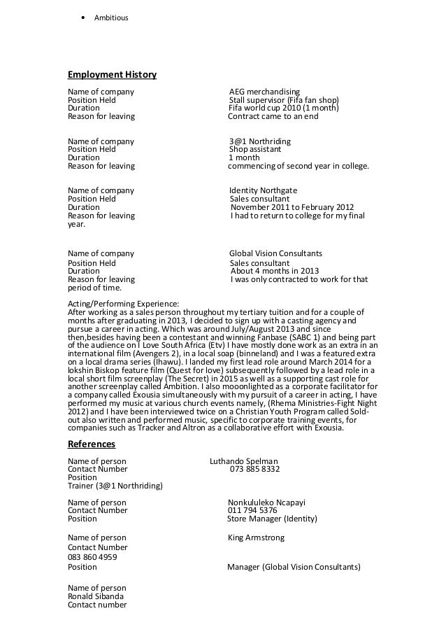 curriculum vitae pro