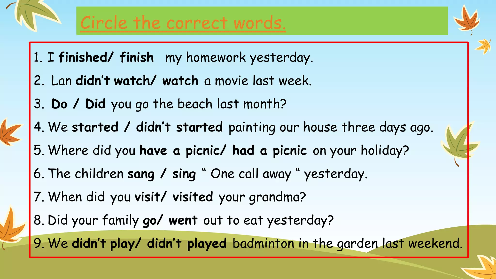 Review past simple ppt | PPT