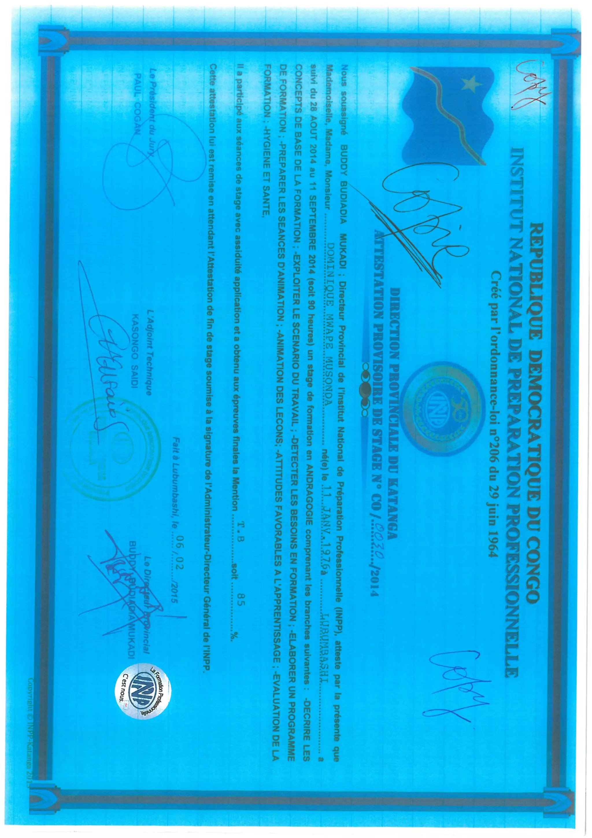 Attestation INPP | PDF