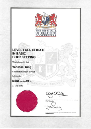 Level 2 Manual Bookkeeping