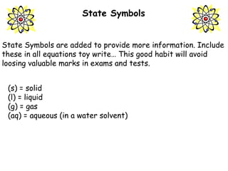 State Symbol Questions chemical formulas explanation and understanding | PPTX