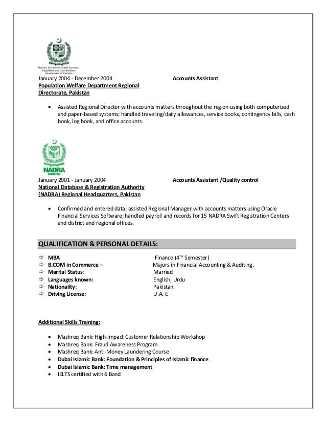 Resume Of Atif Amir Department Coordinator Dib