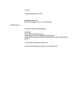 DeAndre Monia Resume