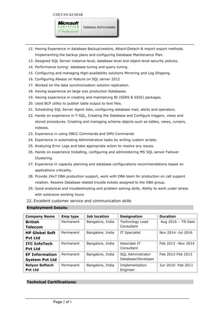 Chetan SQL DBA | PDF
