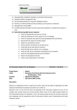 Chetan SQL DBA | PDF
