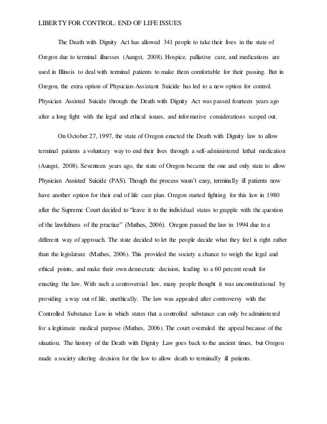 Essays death dignity act