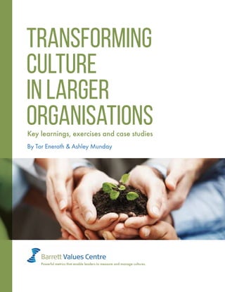 Transforming
Culture
inLarger
OrganisationsKey learnings, exercises and case studies
By Tor Eneroth & Ashley Munday
Powerful metrics that enable leaders to measure and manage cultures.
 
