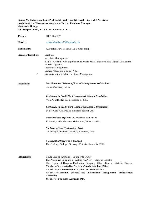 archivist resume