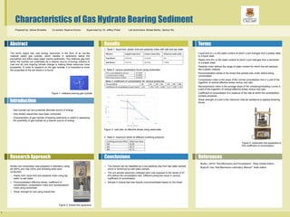 `
Characteristics of Gas Hydrate Bearing Sediment
Prepared by: Jebina Shrestha Co-worker: Alyanna Arnoco Supervised by: Dr. Jeffery Priest Lab technicians: Mirsad Berbic, Jiechun Wu
Abstract
The Arctic region has vast energy resources, in the form of an ice-like
material called gas hydrate, which resides in sediments below the
permafrost and within deep water marine sediments. The methane gas held
within the hydrate can potentially be a cleaner source of energy (relative to
coal and oil) and ongoing climate change is making these resources more
accessible. In order to research on the gas hydrate, it is important to know
the properties of the soil where it is found.
Introduction
• Gas hydrate can be a potential alternate source of energy
• Only limited researches have been conducted
• Characteristics of gas hydrate of bearing sediments is useful in assessing
the possibility of gas hydrate as a cleaner source of energy
Research Approach
Similar soil composition was prepared in laboratory using
silt (65%) and clay (35%) and following tests were
conducted:
1. Plastic limit, liquid limit and plasticity index using tap
water vs salt water
2. Preconsolidation effective stress, coefficient of
consolidation, compression index and recompression
index using oedometer
3. Shear strength for soil using triaxial test
Results
1. Table 1: liquid limit, plastic limit and plasticity index with salt and tap water
Conclusions
1. The mixture can be classified as a low plasticity clay from tap water sample
which is reinforced by salt water sample
2. The soil sample specimen collected were only exposed to the stress of 57
kPa before the consolidation test. Different pressures result in various
coefficient of consolidation
3. Sample in triaxial test was heavily overconsolidated based on the shear
Terms
Liquid limit (LL) is the water content at which a soil changes from a plastic state
to a liquid state
Plastic limit (PL) is the water content at which a soil changes from a semisolid
to a plastic state
Plasticity index defines the range of water content for which the soil behaves
like a plastic material
Preconsolidation stress is the stress that sample was under before being
consolidated
Compression index is the slope of the normal consolidation line in a plot of the
logarithm of vertical effective stress versus void ratio.
Recompression index is the average slope of the unloading/reloading curves in
a plot of the logarithm of vertical effective stress versus void ratio
Coefficient of consolidation is a measure of the rate at which the consolidation
process proceeds
Shear strength of a soil is the maximum internal resistance to applied shearing
forces
References
References
Budhu. (2010) “Soil Mechanics and Foundations”. Wiley Global Edition.
Braja M. Das “Soil Mechanics Laboratory Manual”. Sixth edition
2. Table 2: various parameters found using oedometer
Table 3: coefficient of consolidation for various pressures
Figure 3: void ratio vs effective stress using oedometer
3. Table 4: maximum shear at different confining pressure
Figure 2: triaxial test apparatus
Figure 4: oedometer test apparatus to
find coefficient of consolidation
Figure 1: methane bearing gas hydrate
 