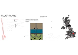 FLOOR PLANS
Original Floor Plans
I highlighted the original floor plans of the
bridge and placed people to get a sense of
the scale, all of which were created by using
Photoshop.
My proposed Floor Plan
scale 1:100
Rendered Floor
Plan
 