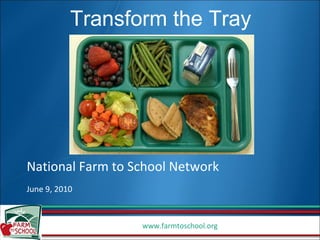 National Farm to School Network June 9, 2010 Transform the Tray 