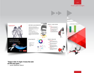 2 1
“Design is fluid. It’s liquid. It moves like water
and fills every space...”
~ Justin Matthew Vance
Power-point Designs
BACK NEXT MAIN FRONT
 