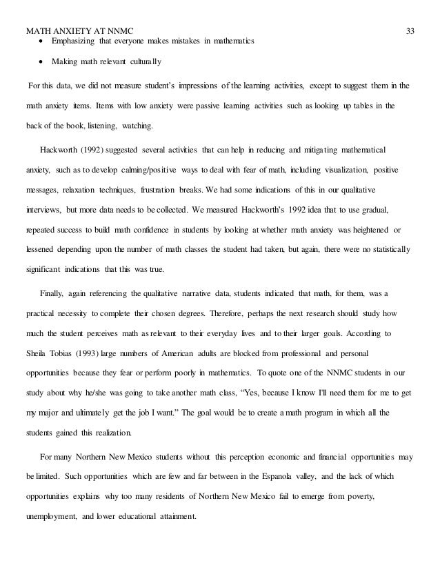 Establishing A Baseline For Math Anxiety At Nnmc 2015 Vers1