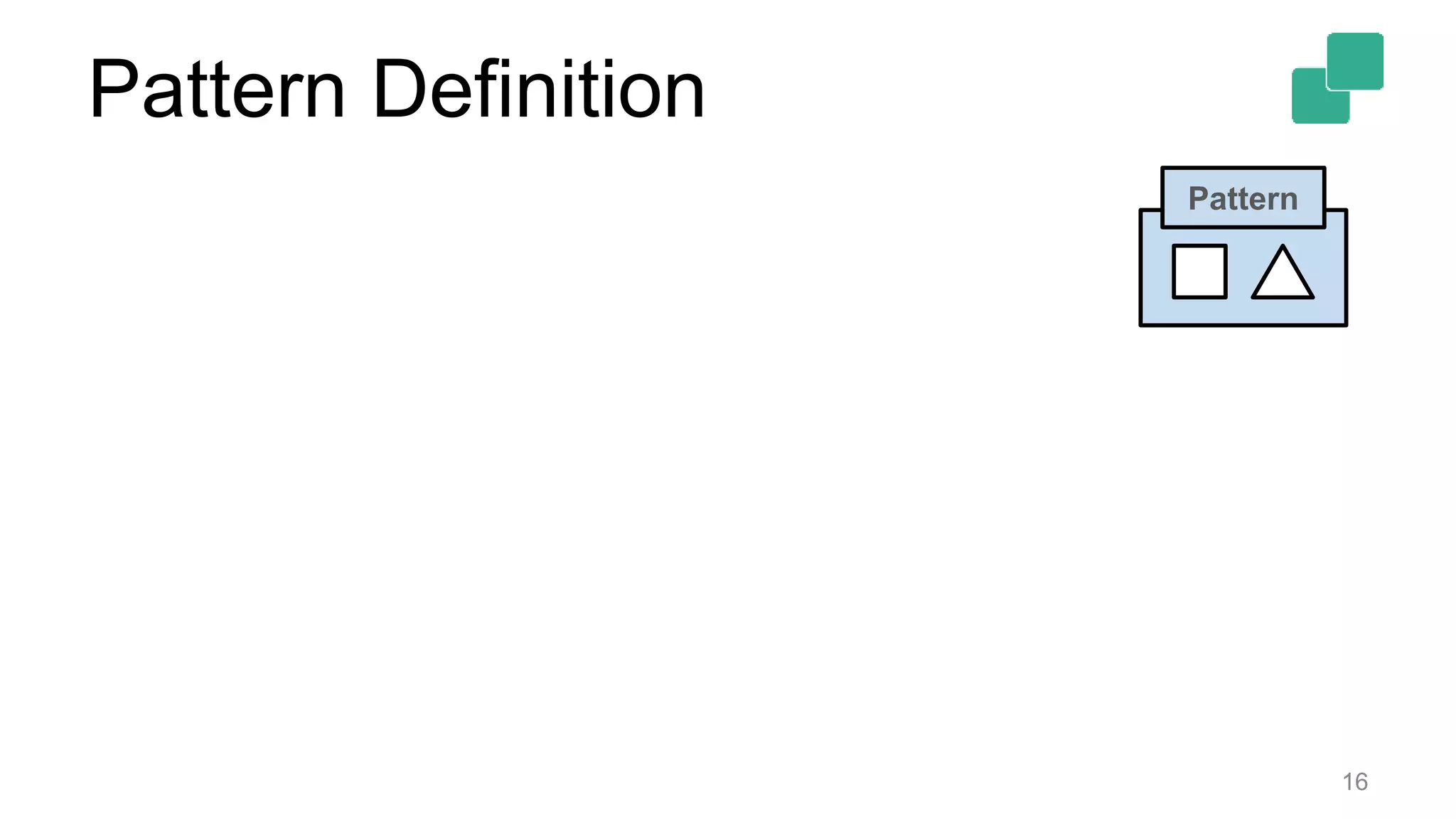 Pattern Definition
16
Pattern
 