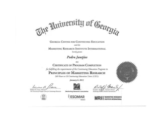 Pedro Certificate