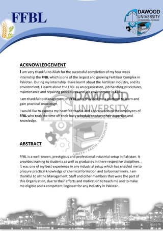 Report of FFBL Fertilizer | PDF