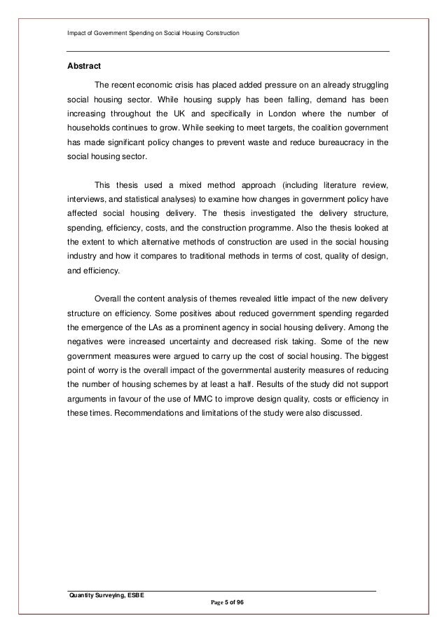 Dissertation housing policy