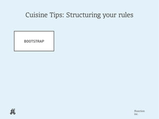 Cuisine Tips: Structuring your rules


BOOTSTRAP




                                       ffunction
                                       inc.
 