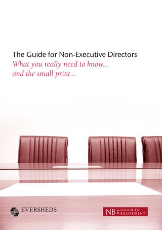 The Guide for Non-Executive Directors
What you really need to know...
and the small print...
 