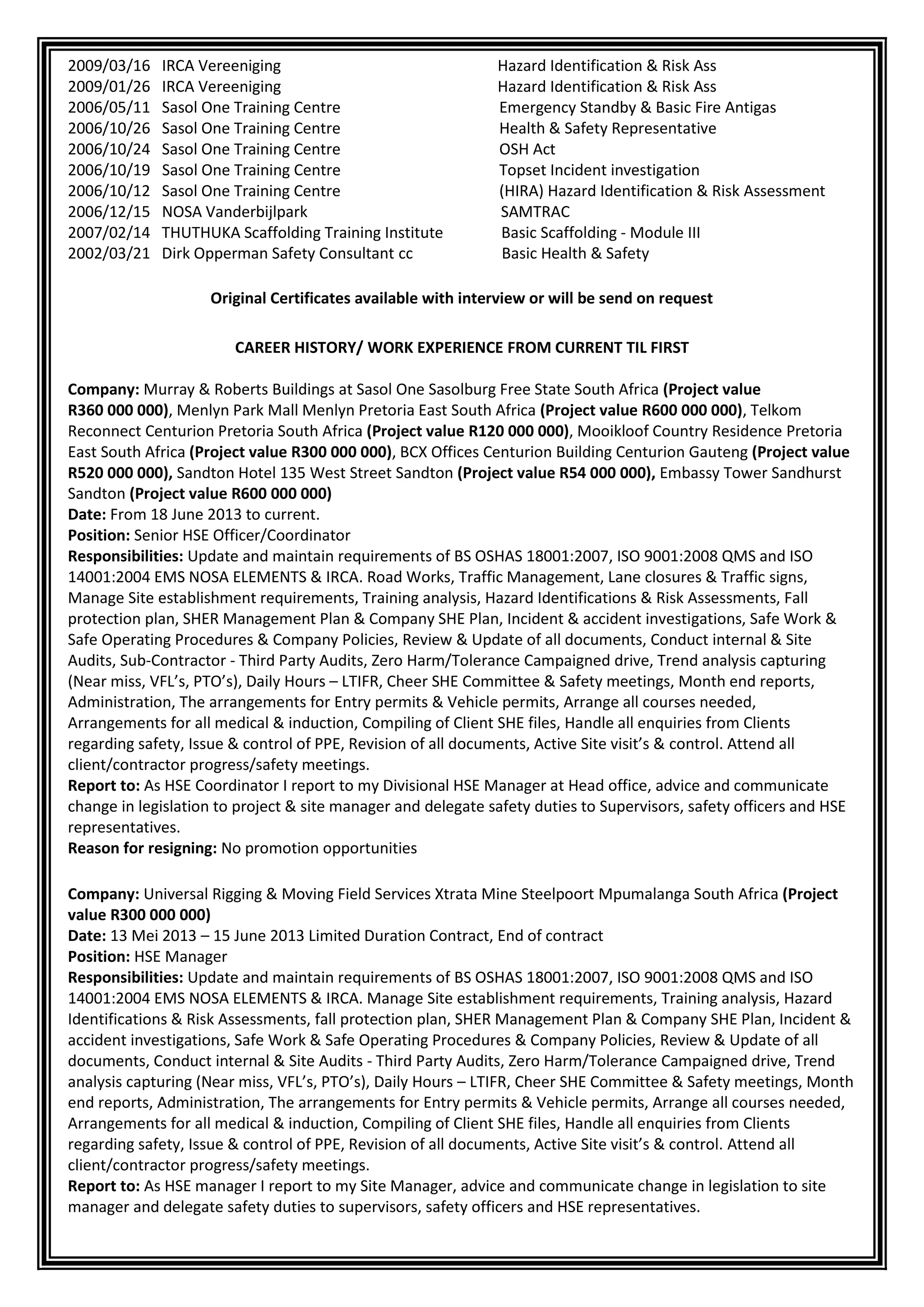 CV & Certificates | PDF | Business Administration | Business