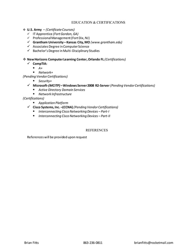 Brian Fitts Resume 2 PDF - Brian Fitts Resume 2 4 638 