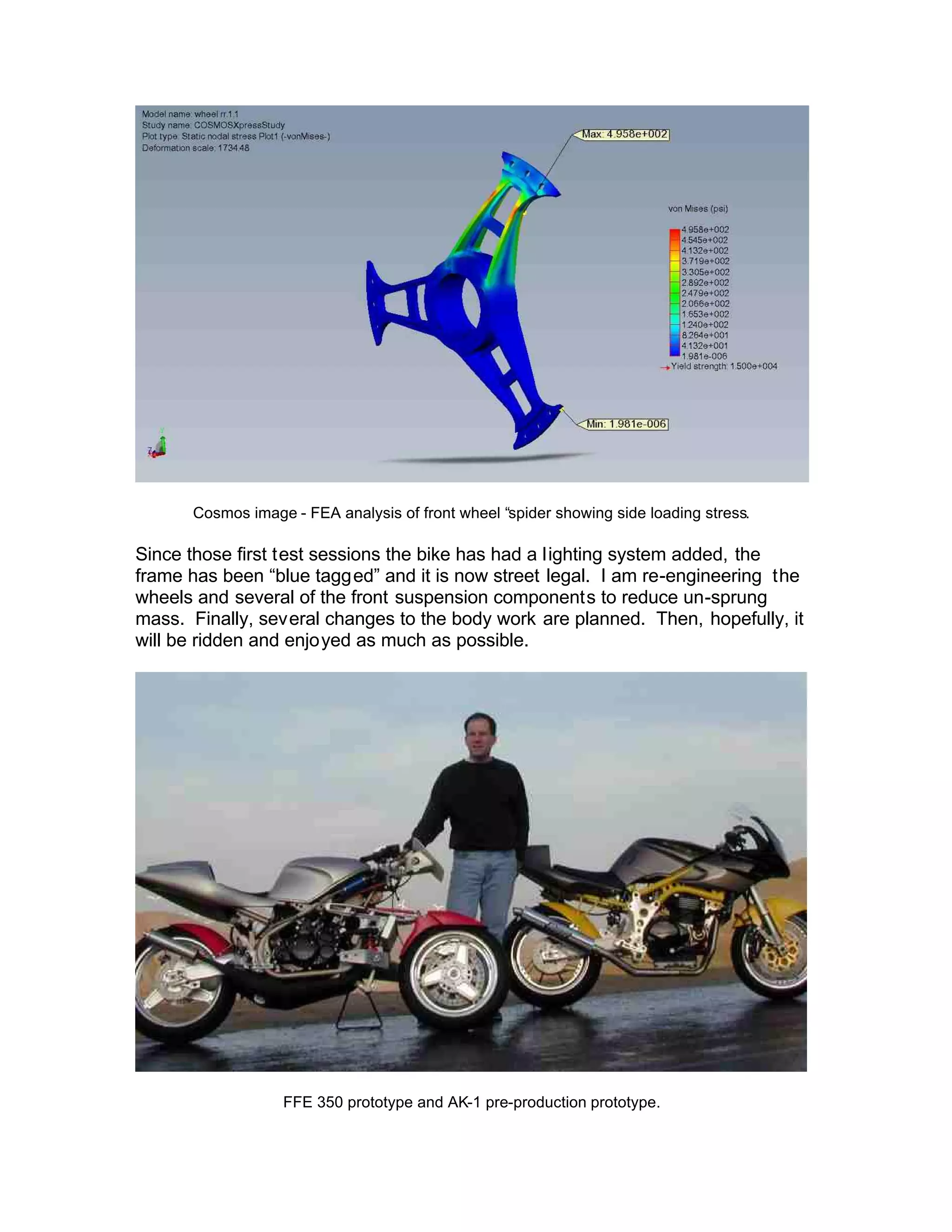 article FFE 350 experimental motorcycle 