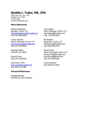 Resume and References | DOCX