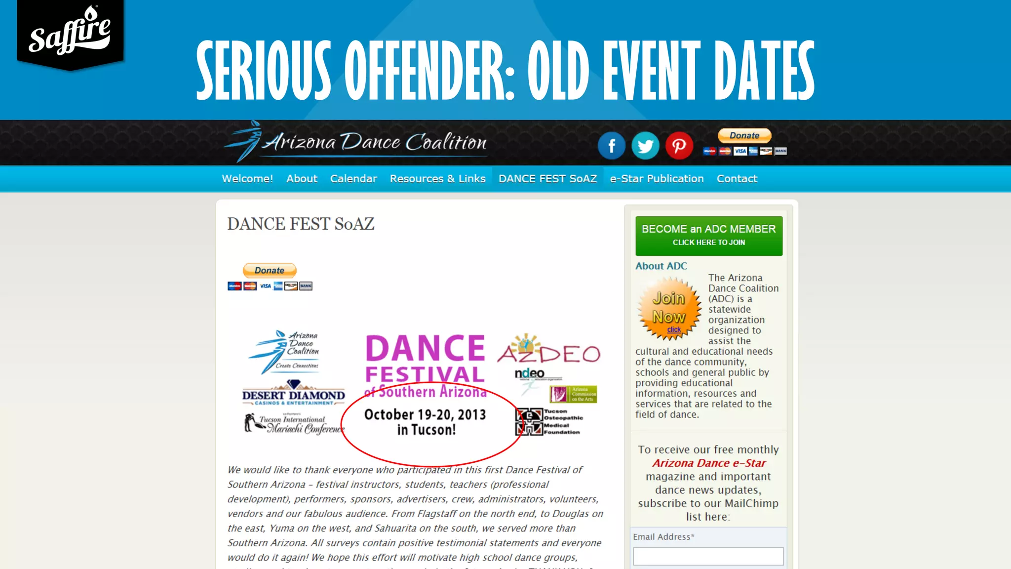 SERIOUS OFFENDER: OLD EVENT DATES
 