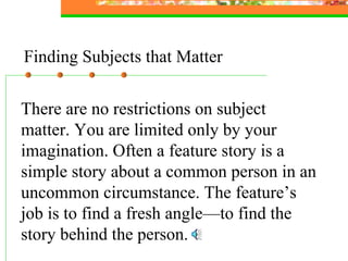Feature Writing Slides