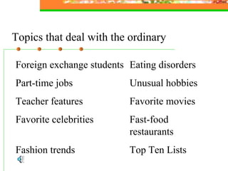 Feature Writing Slides