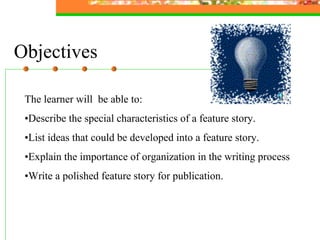Feature Writing Slides