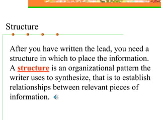 Feature Writing Slides