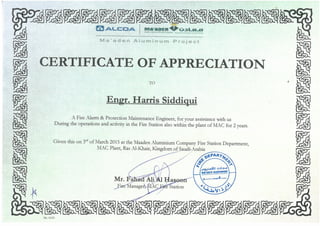 Ma'aden Certificate