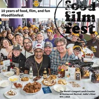 10 years of food, film, and fun
#foodfilmfest
 
