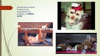 Siempre que compres
Productos que
experimente con
animales un ANIMAL
SUFRE
 
